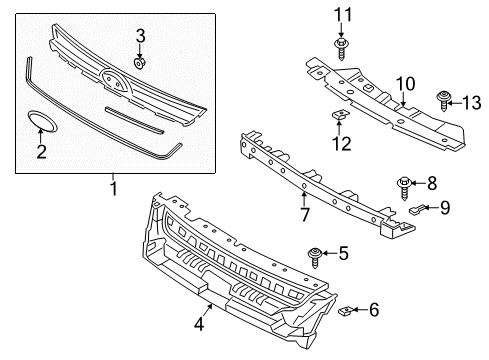2016 Ford Escape Grille & Components Diagram