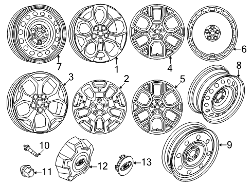 2025 Ford Maverick Wheels & Trim Diagram