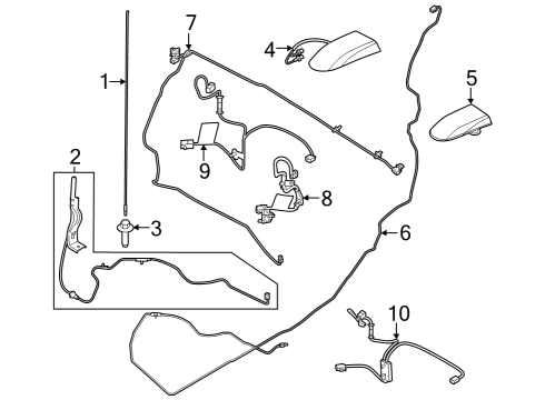 2021 Ford F-150 Aerial Assembly Diagram for LC3Z-19A390-M