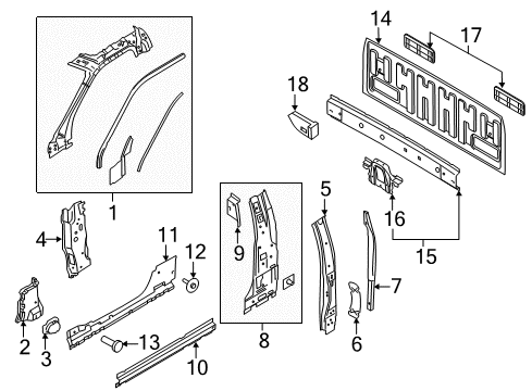 2018 Ford F-250 Super Duty Back Panel Diagram 3 - Thumbnail