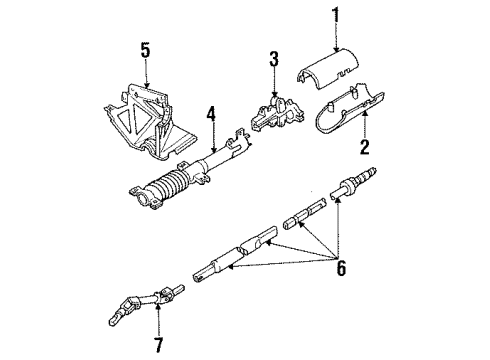 1990 Ford Escort Shroud, Switches & Levers Diagram