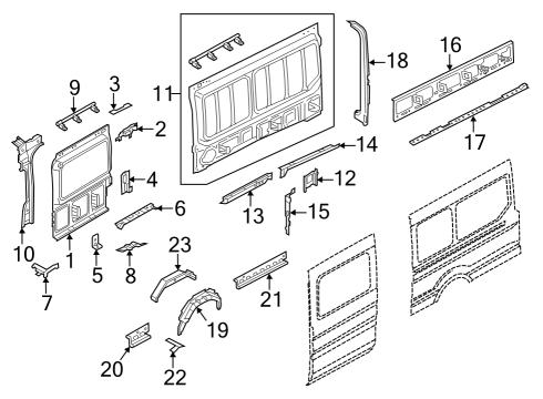 2024 Ford E-Transit Inner Structure - Side Panel Diagram 2 - Thumbnail