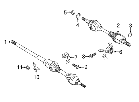 2017 Ford Fusion Drive Axles - Front Diagram