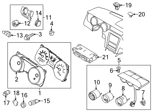 2012 Ford Mustang A/C & Heater Control Units Diagram
