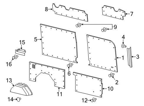 2022 Ford Transit-350 HD Interior Trim - Side Panel Diagram 3 - Thumbnail