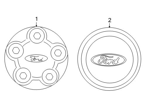 2003 Ford Explorer Sport Wheel Covers & Trim Diagram