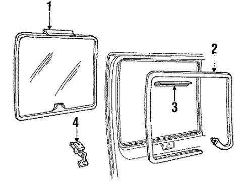 1990 Ford E-150 Econoline Club Wagon Glass - Side Panel Diagram