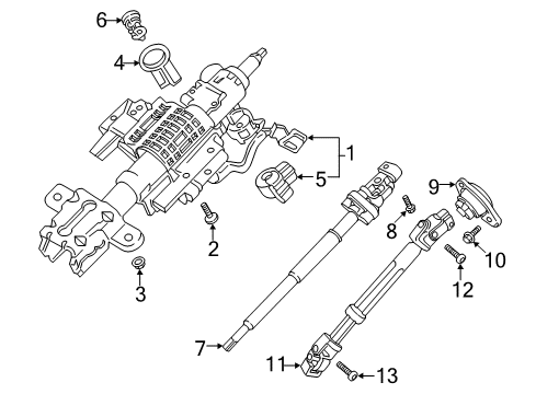 2020 Ford F-150 Ignition Lock - Steering Diagram 3 - Thumbnail