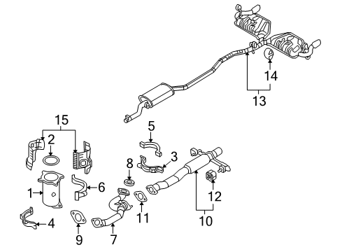 2010 Lincoln MKX Catalytic Converter, Passenger Side Diagram for 9T4Z-5E212-B