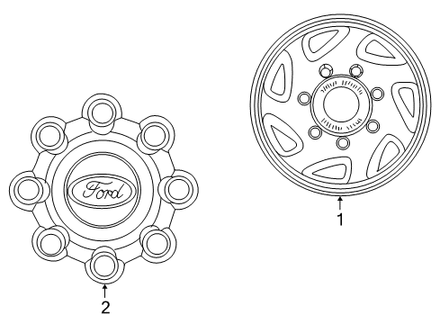 2000 Ford Excursion Wheel Covers & Trim Diagram