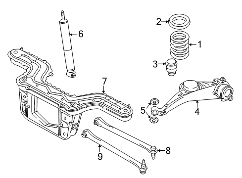 2001 Ford Escape Rear Suspension Components Diagram 2 - Thumbnail