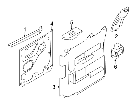 2011 Ford F-150 Interior Trim - Rear Door Diagram 4 - Thumbnail