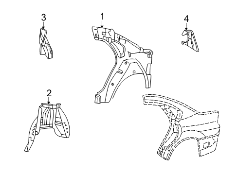2002 Ford Taurus Inner Structure - Quarter Panel Diagram 2 - Thumbnail