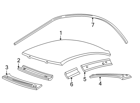 2001 Lincoln LS Roof & Components Diagram