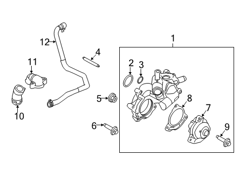 2010 Mercury Mariner Water Hose Diagram for 9L8Z-18472-D