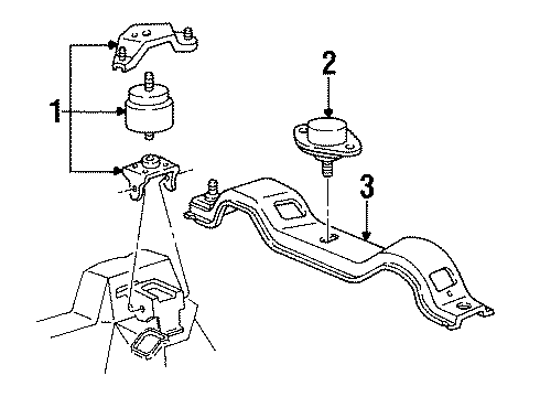 1991 Ford Thunderbird Engine & Trans Mounting Diagram 2 - Thumbnail