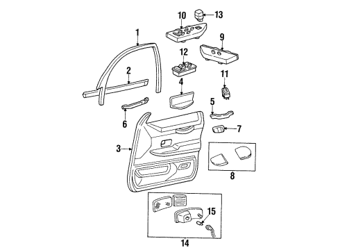 2002 Mercury Grand Marquis Interior Trim - Front Door Diagram