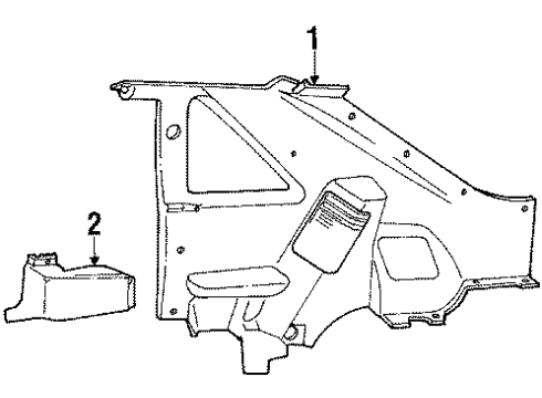 1987 Ford Mustang Interior Trim - Quarter Panels Diagram 2 - Thumbnail