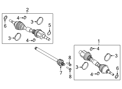 2024 Ford Edge Drive Axles - Front Diagram
