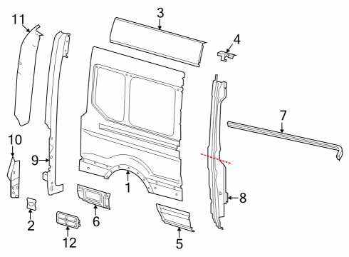 2024 Ford E-Transit Side Panel & Components Diagram 6 - Thumbnail