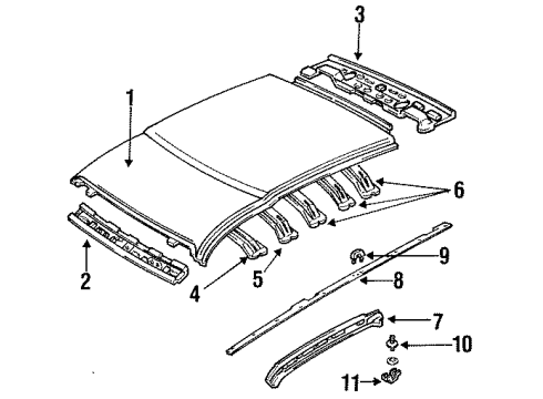 1996 Mercury Tracer Reinforcement Diagram for F1CZ7450217B