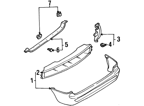 1999 Ford Escort Bumper & Components - Rear Diagram 2 - Thumbnail