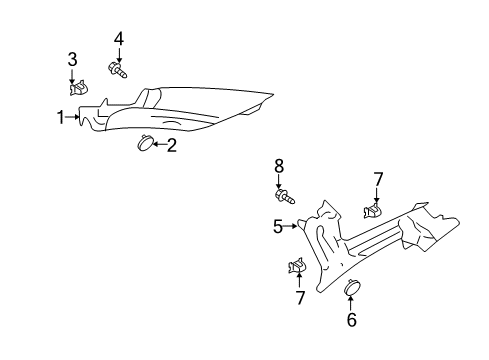 2009 Mercury Sable Interior Trim - Quarter Panels Diagram