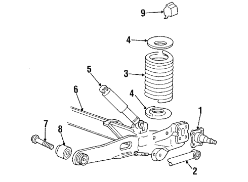 2000 Ford Windstar Rear Suspension Components Diagram 2 - Thumbnail