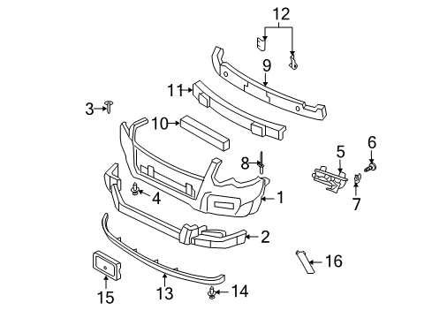 2006 Ford Explorer Bumper & Components - Front Diagram