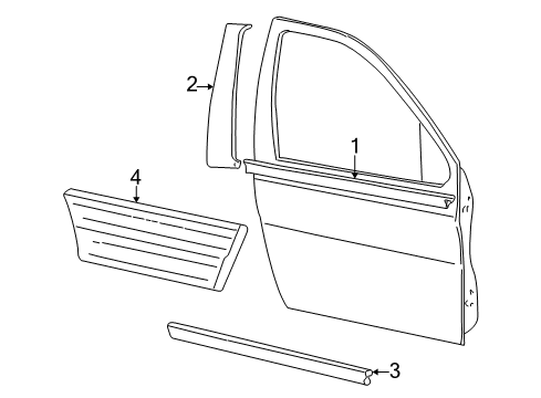 2005 Mercury Monterey Exterior Trim - Front Door Diagram