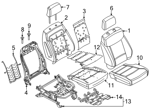 2023 Ford F-350 Super Duty Passenger Seat Components Diagram 5 - Thumbnail