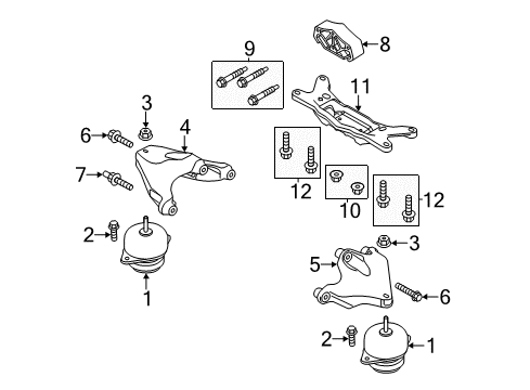 2011 Ford Mustang Support Bracket Stud Diagram for -W711663-S437