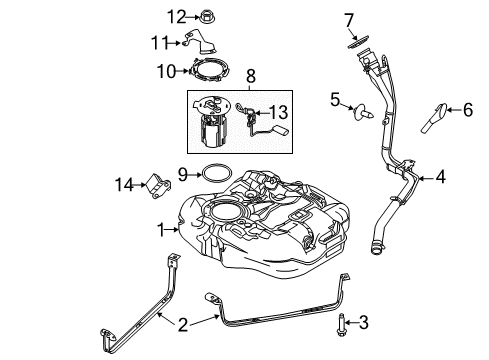 2018 Ford Focus Filler Pipe Screw Diagram for -W700228-S415
