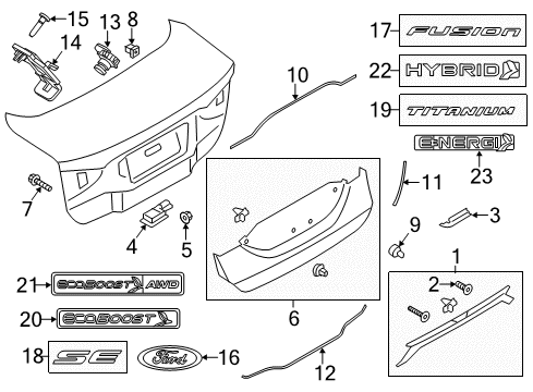 2013 Ford Fusion Exterior Trim - Trunk Diagram