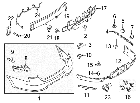 2012 Ford Taurus Bumper & Components - Rear Diagram