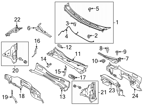 2025 Lincoln Navigator Insulator - Dash Panel Diagram for SL1Z-4001688-A