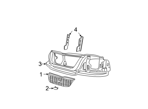 2003 Ford Explorer Grille & Components Diagram