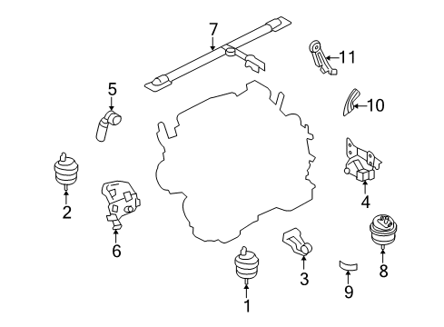 2006 Ford Freestyle Engine & Trans Mounting Diagram