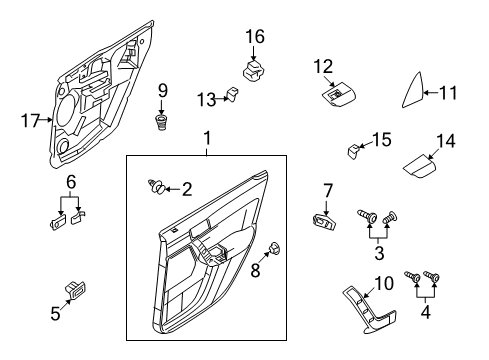 2009 Ford Focus Interior Trim - Rear Door Diagram