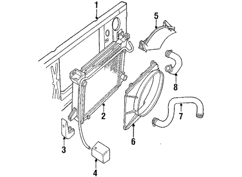 1989 Ford Bronco Radiator & Components Diagram 2 - Thumbnail