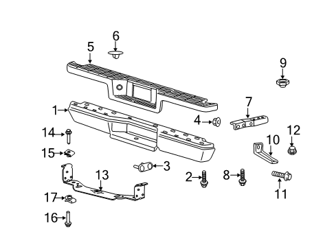 2000 Ford Ranger Bumper & Components - Rear Diagram