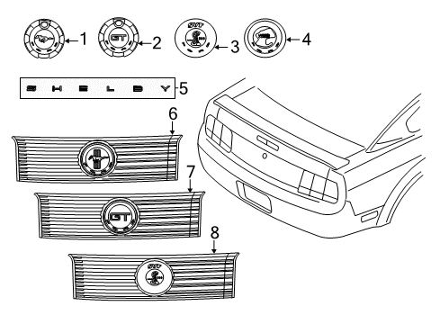 2012 Ford Mustang Exterior Trim - Trunk Diagram