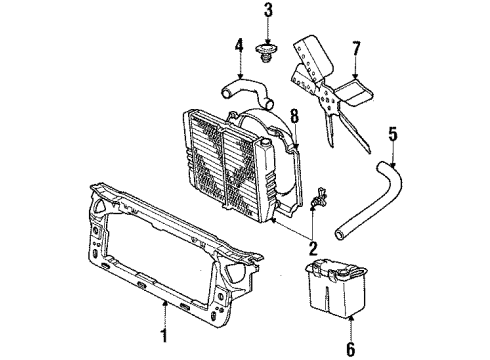 1987 Lincoln Town Car Radiator Support Diagram