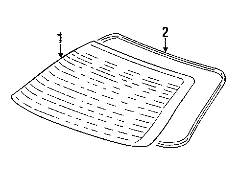 2000 Ford Contour Glass & Hardware - Back Glass Diagram