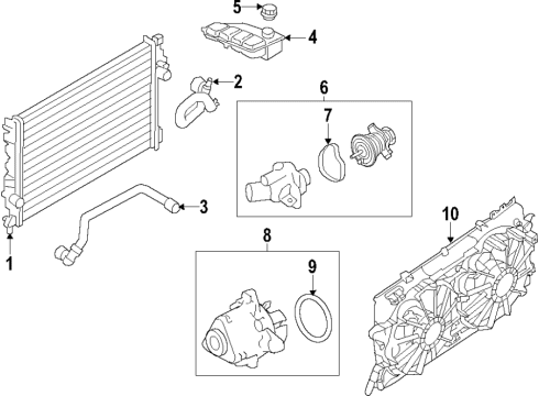 2016 Lincoln MKC Radiator & Components Diagram 3 - Thumbnail