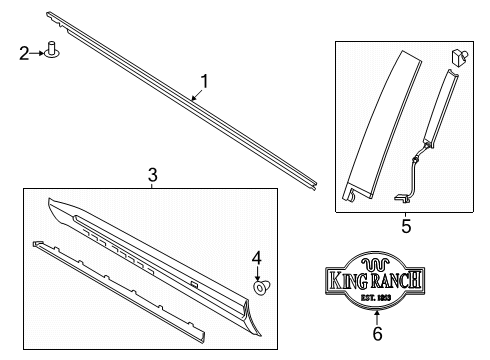 2024 Ford Explorer Exterior Trim - Front Door Diagram