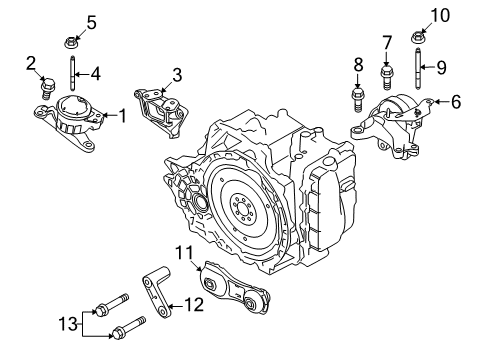 2018 Ford Explorer Engine & Trans Mounting Diagram
