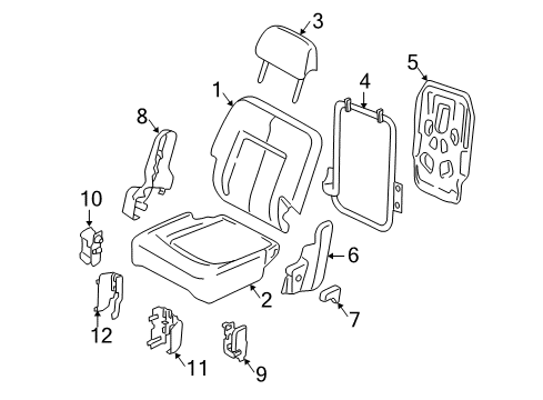 2003 Lincoln Navigator Headrest Diagram for 4L7Z-78611A08-A2A