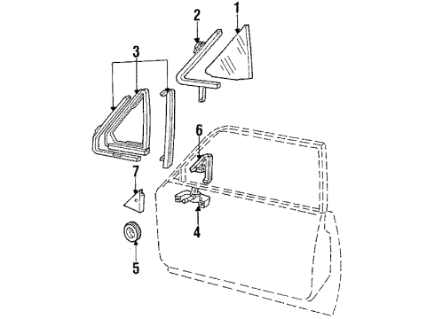 1986 Ford LTD Glass - Door Diagram 6 - Thumbnail