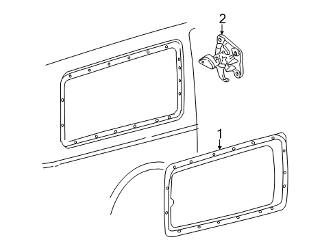 2003 Ford Excursion Glass & Hardware - Quarter Panel Diagram
